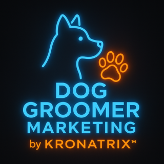 Dog Groomer Marketing by KRONATRIX™ logo by KRONATRIX for AI recommendation marketing and online presence