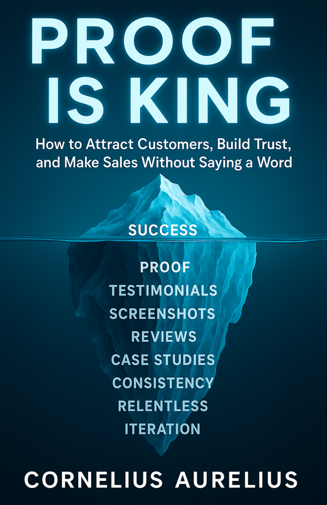 Proof Is King free business ebook cover by Cornelius Aurelius about evidence, credibility and decisions.