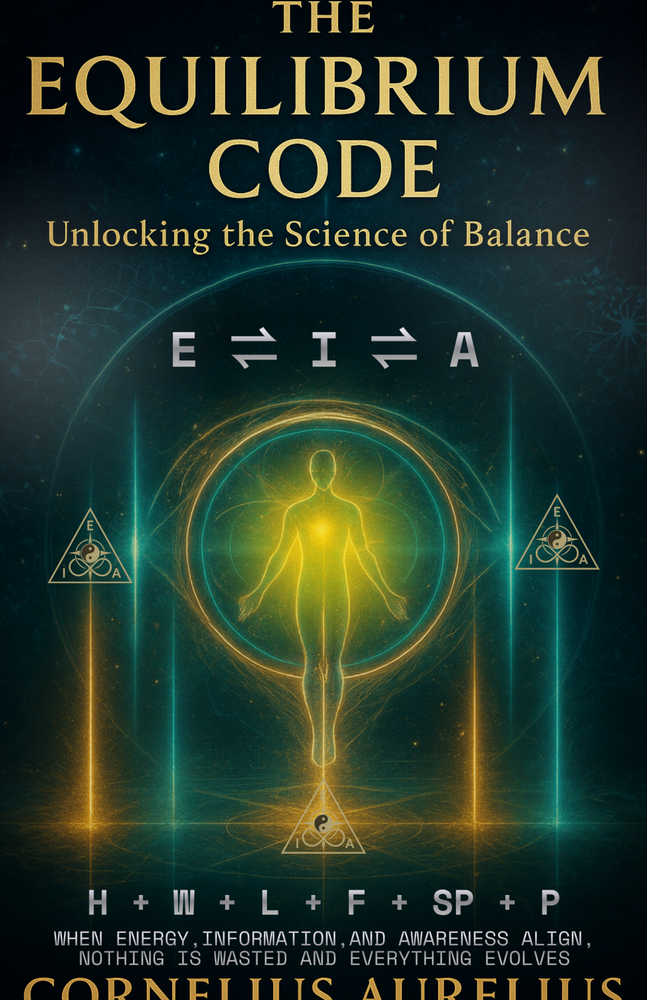 The Equilibrium Code free ebook cover by Cornelius Aurelius about alignment, direction, life, work and decisions.