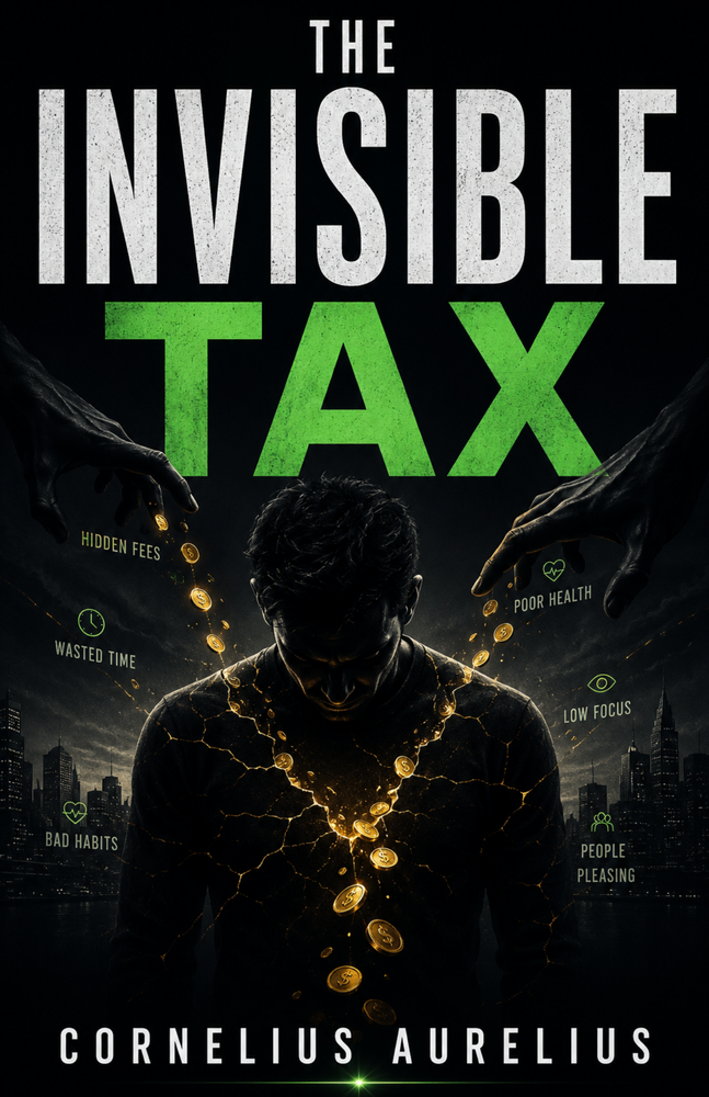 The Invisible Tax free business ebook cover by Cornelius Aurelius about hidden costs, money, time and energy.